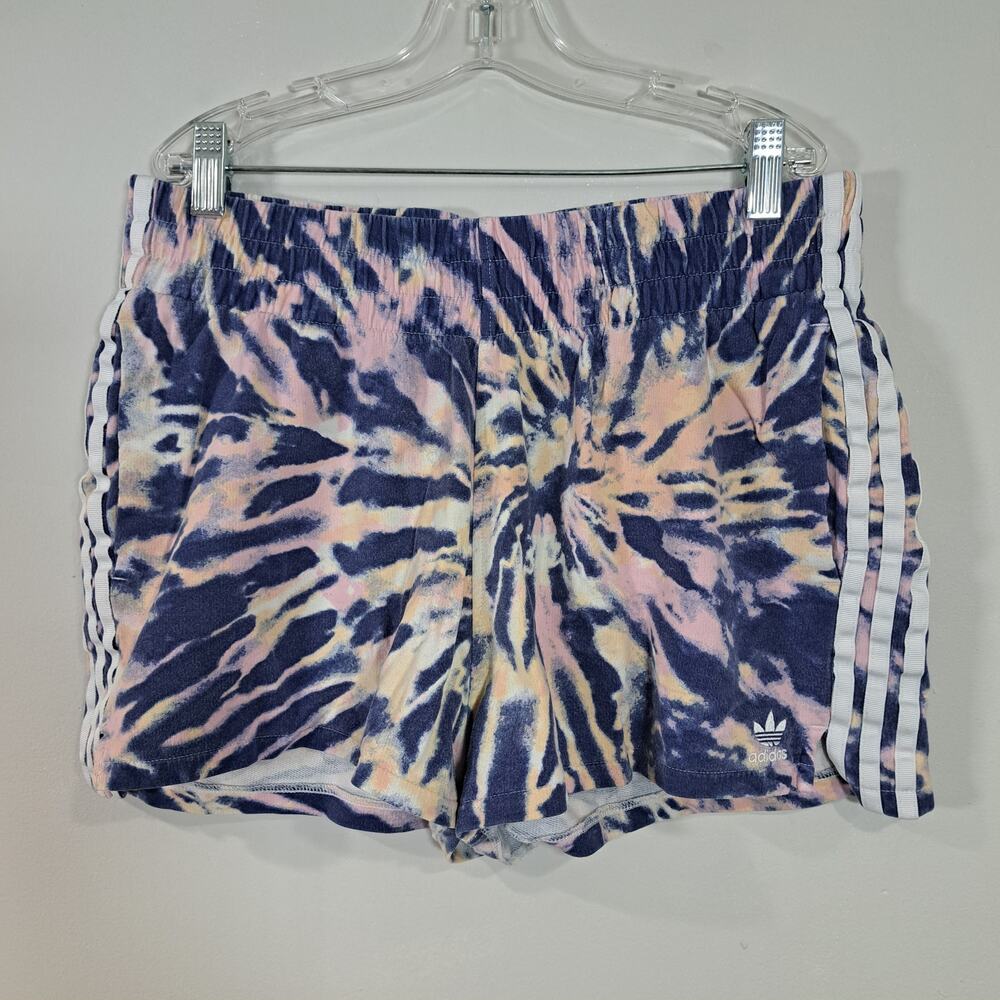 Adidas Three Stripe Tie Dye Women's Pull On Shorts Large